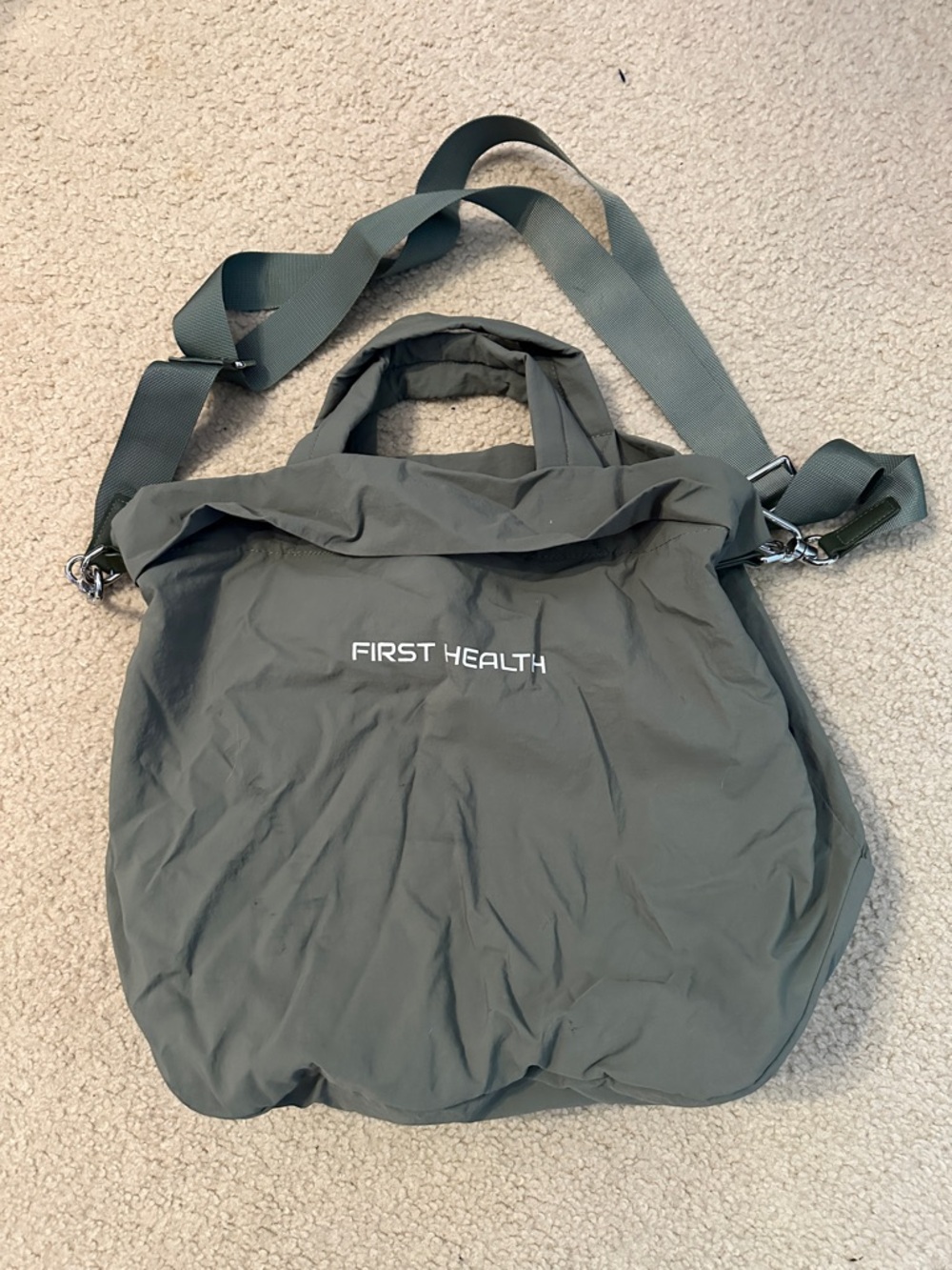 Olive Green Messenger Tote Bag